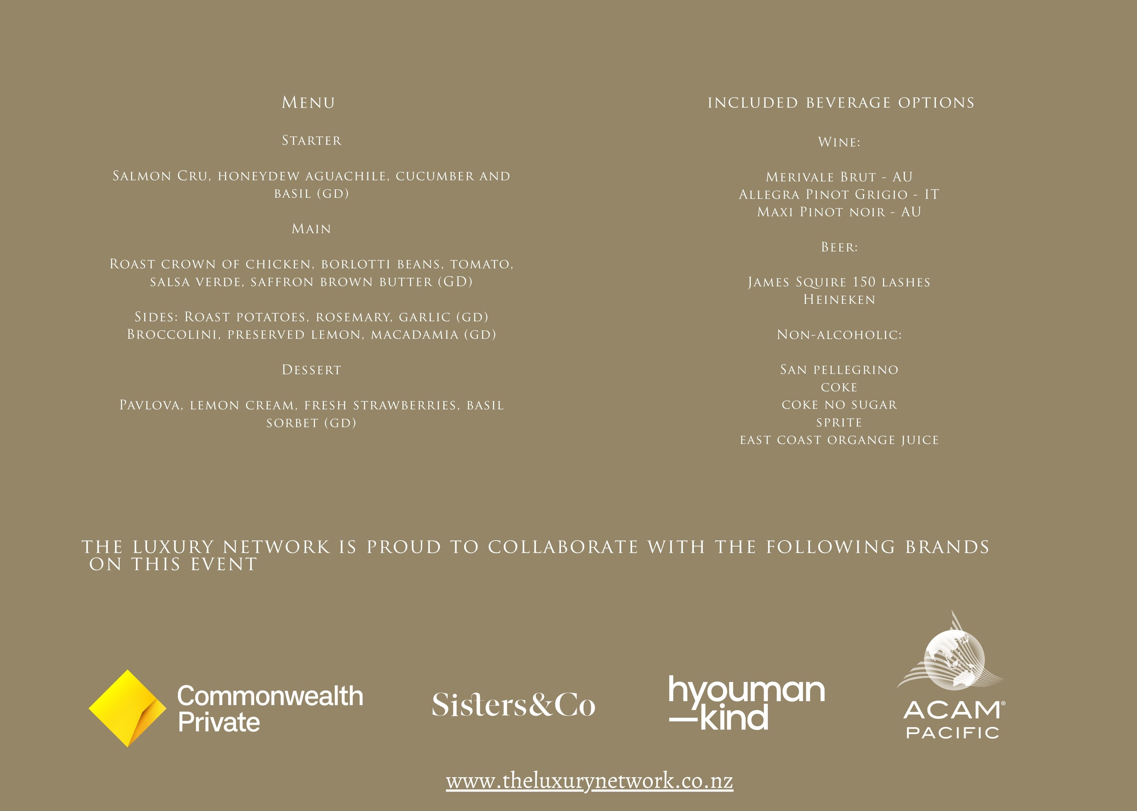 Buy a table of 10 - Gab Waller lunch in Sydney - 19th May 12.30-3pm