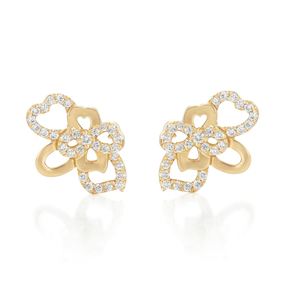 Sutcliffe's Bouquet Transformable gold and diamond earrings