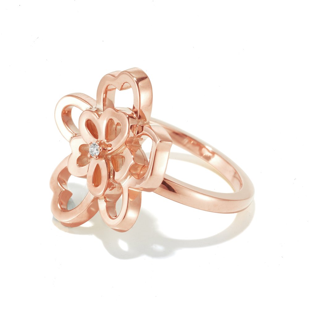Sutcliffe's Heart - a - flutter Gold and Diamond Ring