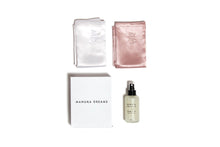 Load image into Gallery viewer, Manuka Dreams - The Luxe - Two Silk Pillowcases &amp; One Manuka Lavender Sleep Mist Set
