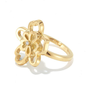 Sutcliffe's Heart - a - flutter Gold and Diamond Ring