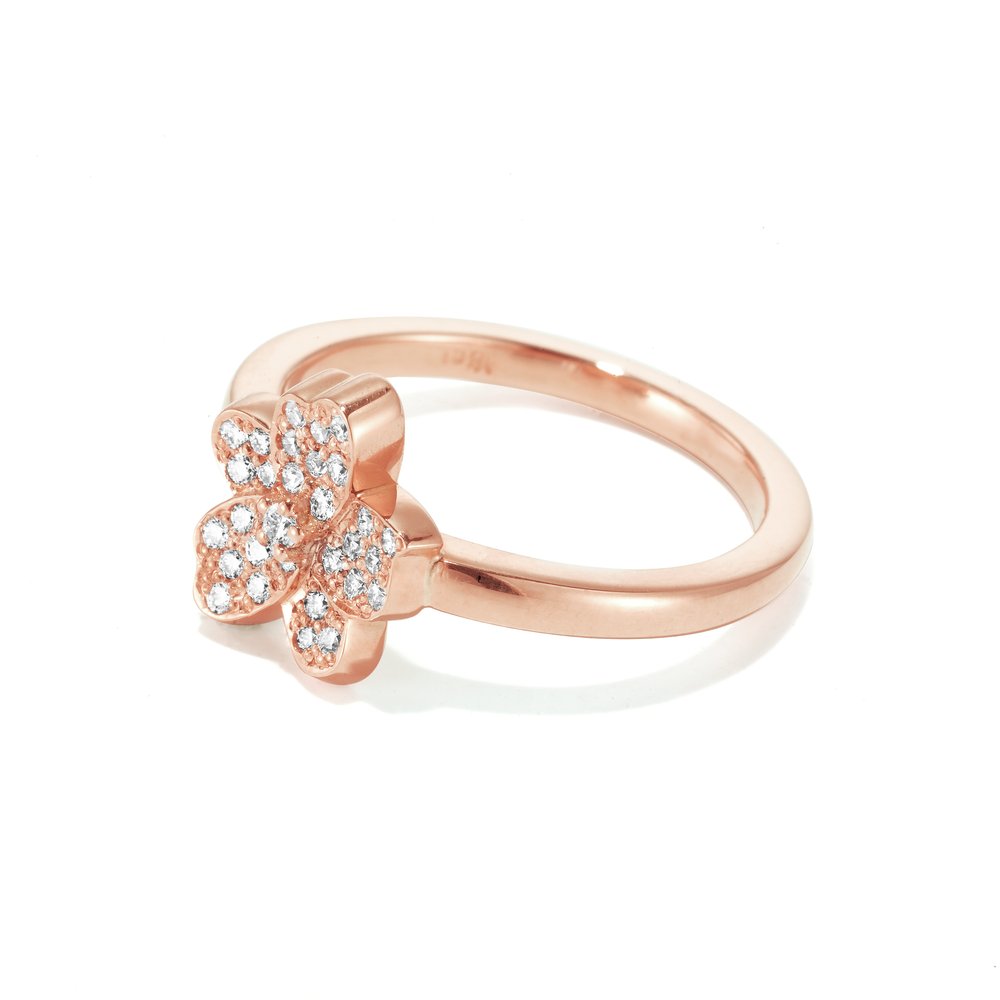 Sutcliffe's Rosa Gold and Pave Diamond Ring